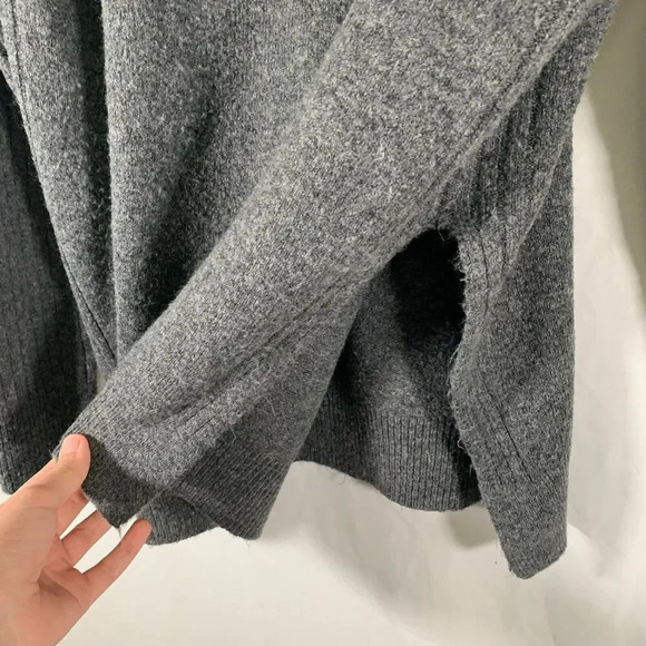 TopShop Sweater Women's 4 Grey Turtle Neck Long Sleeve Side Slit Pullover - Picture 5 of 8